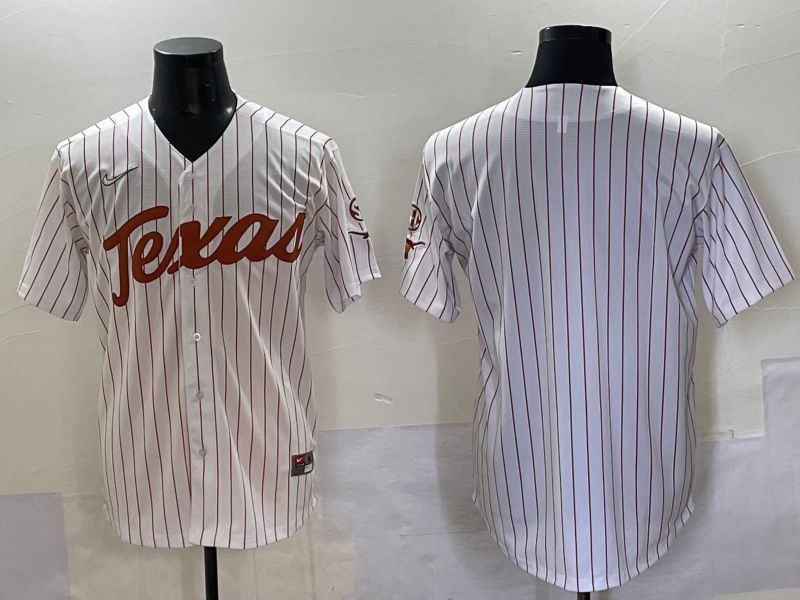 Men Texas Longhorns Blank White stripe Nike joint Name NCAA 2025 Jersey style 1->ncaa teams->NCAA Jersey
